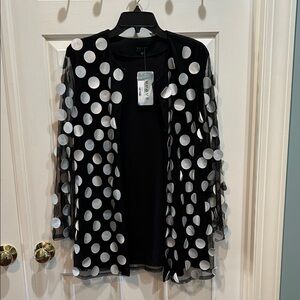 Weavz elegant black jacket with white polkadots